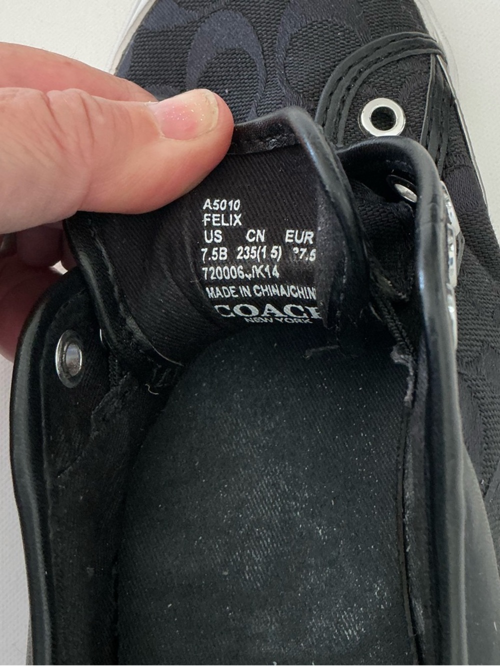 Coach Felix Slip-On Sneakers Black Pewter Signature Logo Women’s 7.5B - Picture 9 of 11